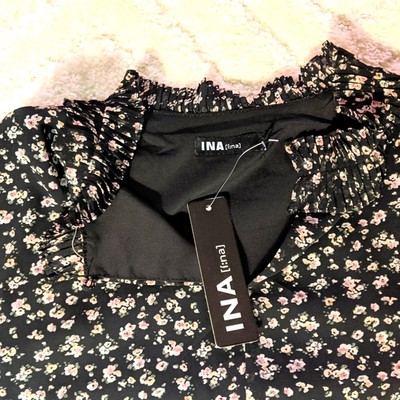 INA Ditsy Floral Shift Maxi Dress with Waist Tie, Small - Picture 7 of 14